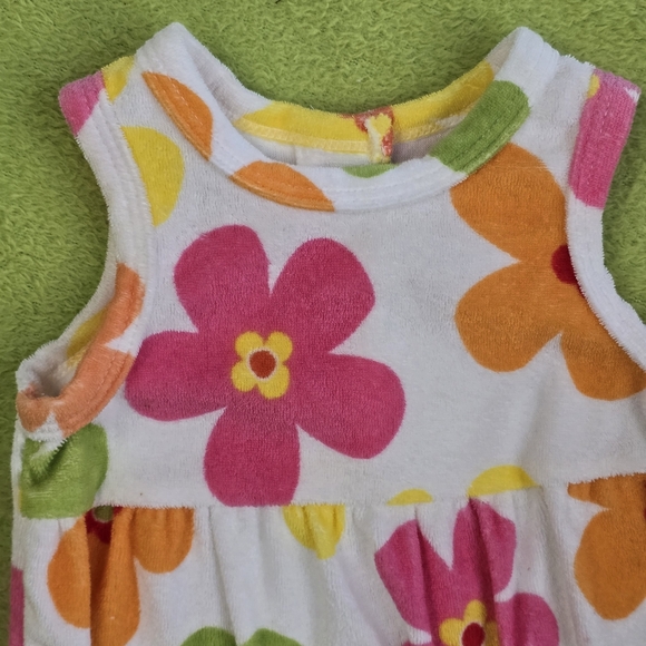 NWT 0-3M  Baby GIRLS Bubble Romper Carter’s Terry Flower Bubble 🫧 ♥️ (Q2) - Picture 4 of 4